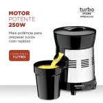 MONDIAL Extrator de Sucos Turbo Premium Preto/Inox, 250W, Bivolt – E-10
