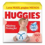 Huggies Fralda Descartável Supreme Care, Tamanho G, com Tecnologia Xtra-Flex 160 Unidades