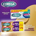 Corega Ultra Creme Fixador de Dentadura e Próteses, Sabor Menta, Forte Fixação por até 12h, Kit 2 Unidades 70g cada