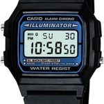 Casio Relógio feminino coleção F-105W-1AWYEF, Preto/preto, one size, Alça