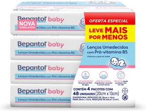 Bepantol Baby Leve 4 Pague 3 Kit 192 Lenços Umedecidos
