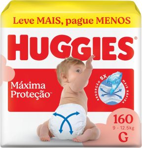 Huggies Fralda Descartável Supreme Care, Tamanho G, com Tecnologia Xtra-Flex 160 Unidades