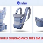 Canguru Qinhu Seguro Ergonômico C/ Apoio Na Cintura Pronta Cor Azul Marinho
