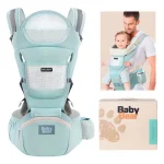 Bolsa Canguru Ergonômico Baby Bear Premium 12 Posições 4 Em 1 Cor Verde