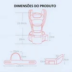 Canguru Qinhu Seguro Ergonômico C/ Apoio Na Cintura Pronta Cor Azul Marinho