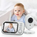 Babá Eletrônica Abm600 Câmera Semfio Visão Noturna 20H 3.5” Lcd Tela Grande De Alta Definição Multifuncional Alarme Com Microfone