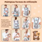 Bolsa Canguru Ergonômico Baby Bear Premium 12 Posições 4 Em 1 Cor Verde