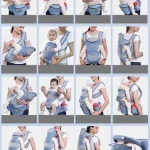 Canguru Qinhu Seguro Ergonômico C/ Apoio Na Cintura Pronta Cor Azul Marinho