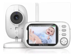 Babá Eletrônica Abm600 Câmera Semfio Visão Noturna 20H 3.5” Lcd Tela Grande De Alta Definição Multifuncional Alarme Com Microfone