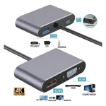 Hub Usb 3.0 Usb C Adaptador Para Macbook Hdmi Vga Carregador